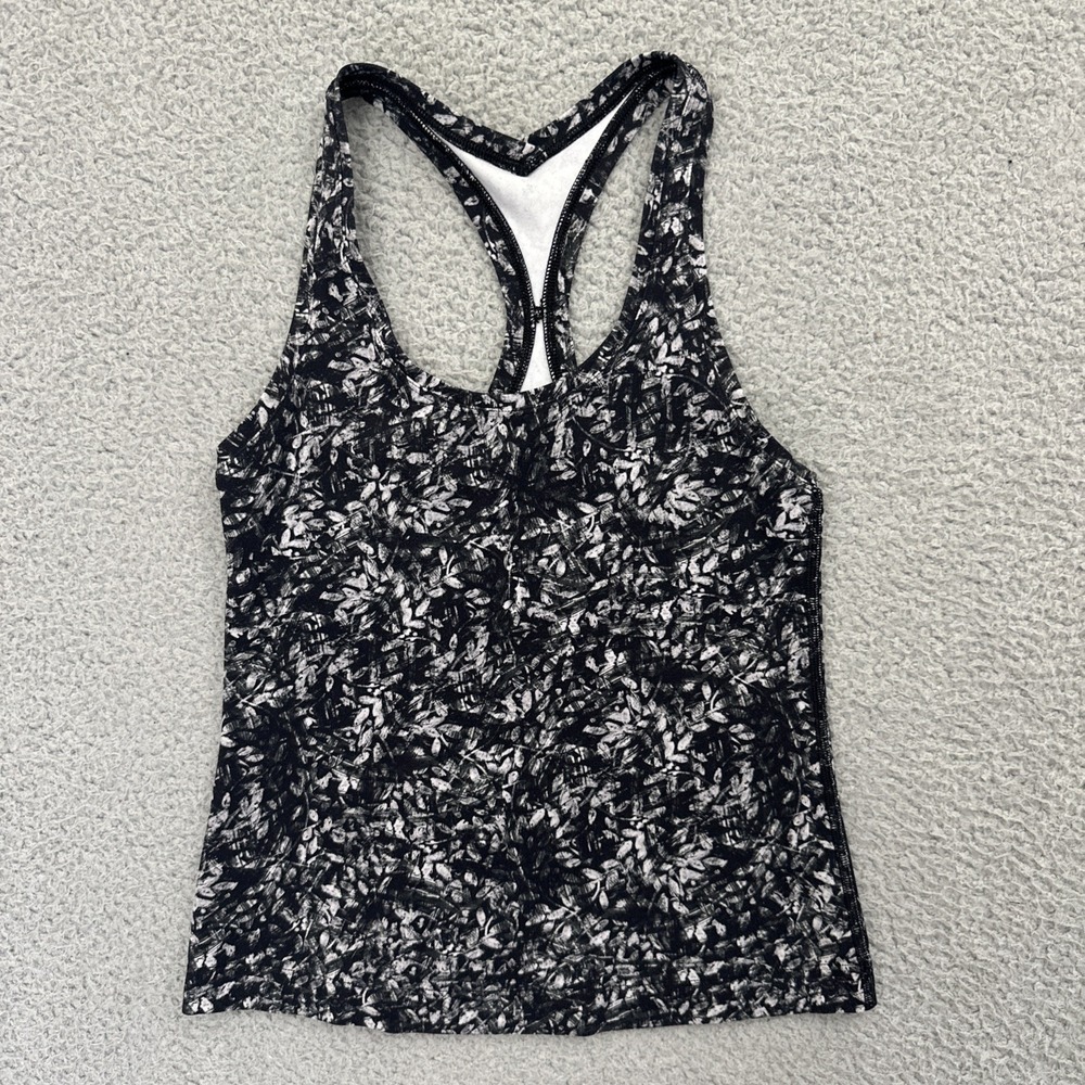 Lululemon Cool Racerback Tank Top Shorter Length Blossom Overlay Women's 2